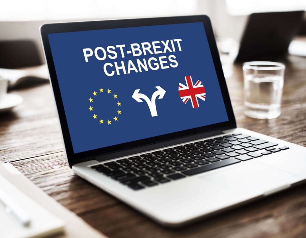 Post Brexit Changes Text on Laptop