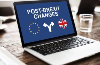 Post Brexit Changes Text on Laptop